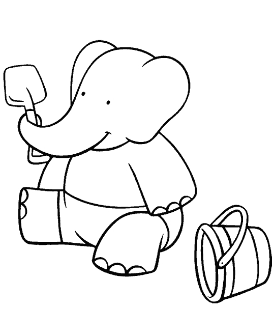Babar le petit éléphant et son amie dans un paysage tropical