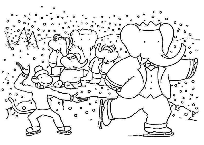 Babar le petit éléphant en train de se promener dans la savane