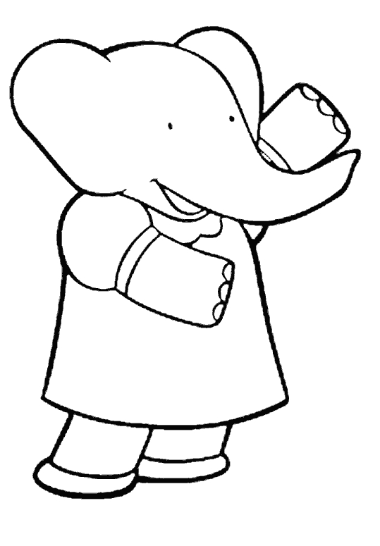 Babar le petit éléphant en train de jouer dans la forêt