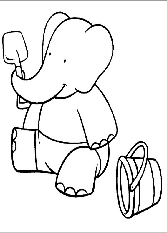 Babar le Petit Éléphant en Train de Peindre dans son Jardin