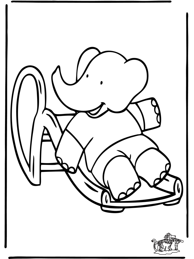 Babar le petit éléphant heureux dans son aventure