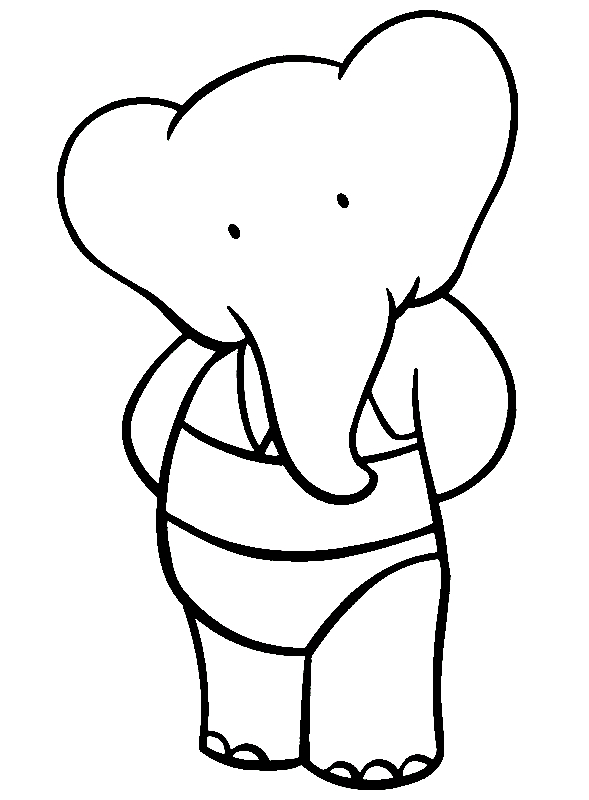 Babar en train de contempler son royaume avec ses amis