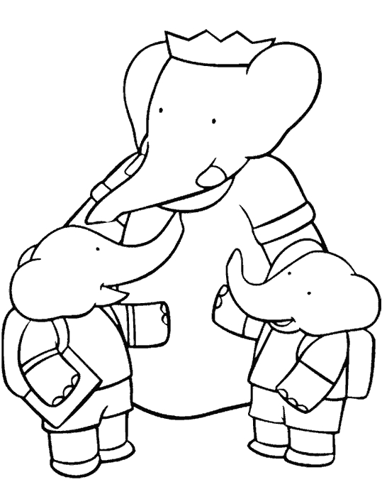 Babar le petit éléphant avec ses amis au parc