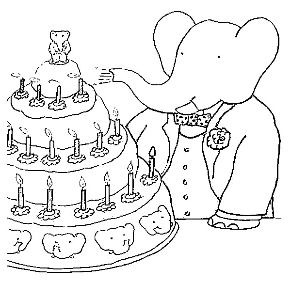 Babar le roi des éléphants entouré de son royaume