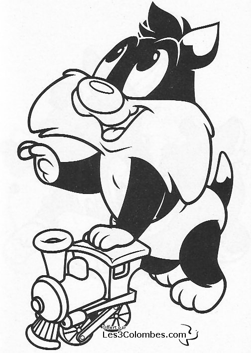 Coloriage de bébés Looney Tunes jouant ensemble dans un décor simple