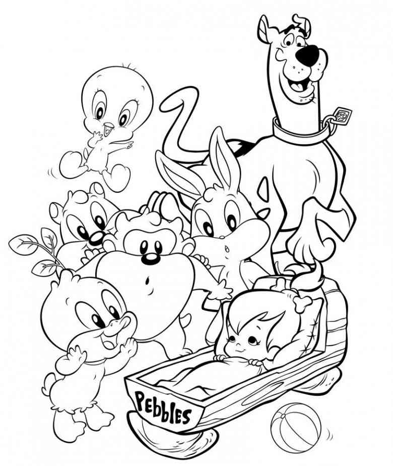 Scène de Baby Looney Tunes avec des personnages joyeux