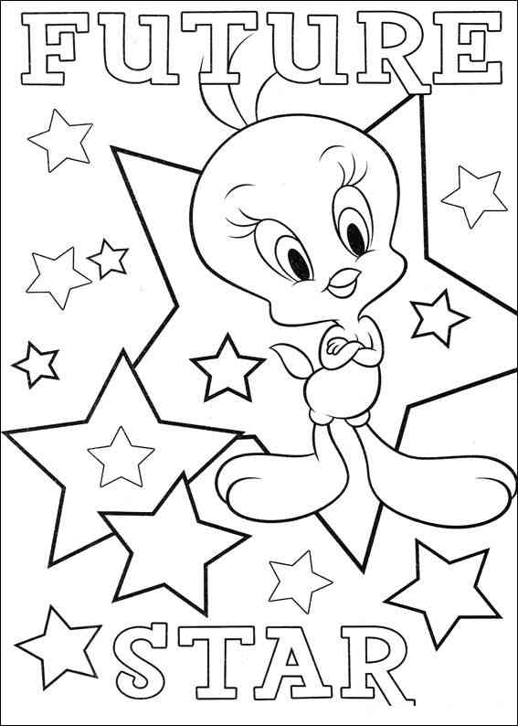 Coloriage de bébés personnages des Looney Tunes en pleine aventure