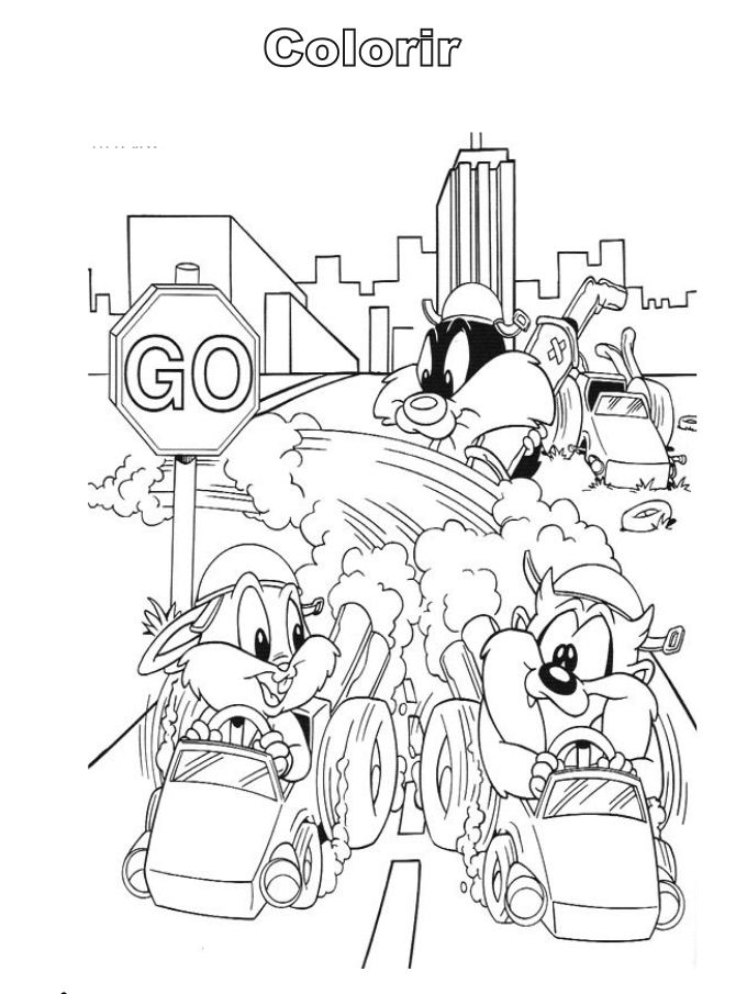 Baby Looney Tunes jouant ensemble dans un jardin Baby Looney Tunes jouant ensemble dans un jardin