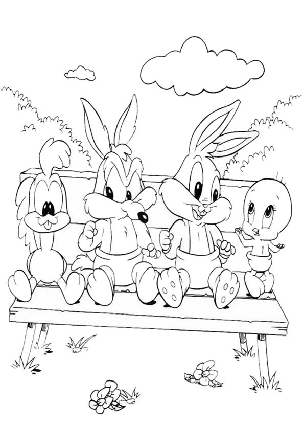 Scène de baby looney tunes jouant joyeusement ensemble