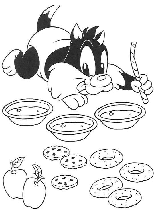 Scène de bébé Looney Tunes entouré d'amis joyeux