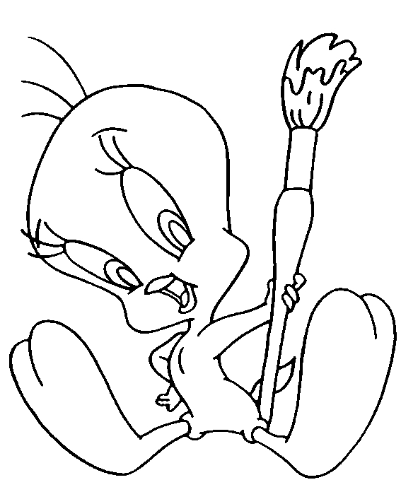 Coloriage de bébés Looney Tunes jouant dans un décor joyeux