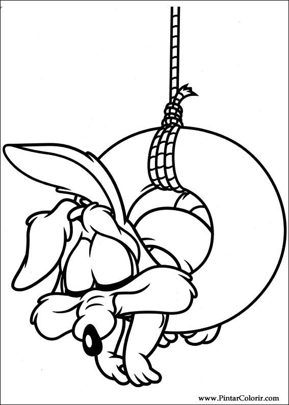 Coloriage de bébés personnages des Looney Tunes en pleine aventure