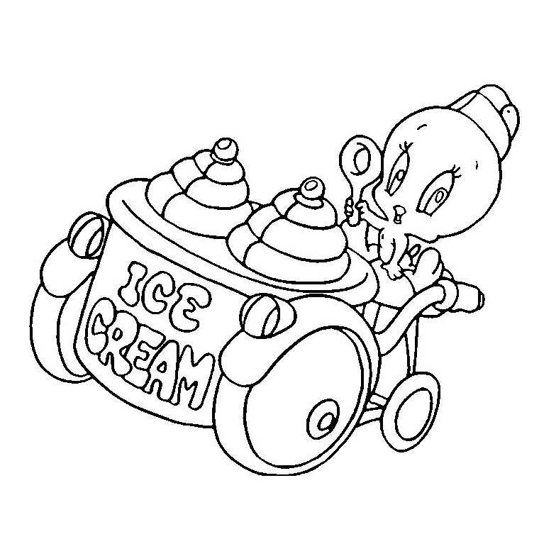 Coloriage de bébés personnages de Looney Tunes en train de jouer