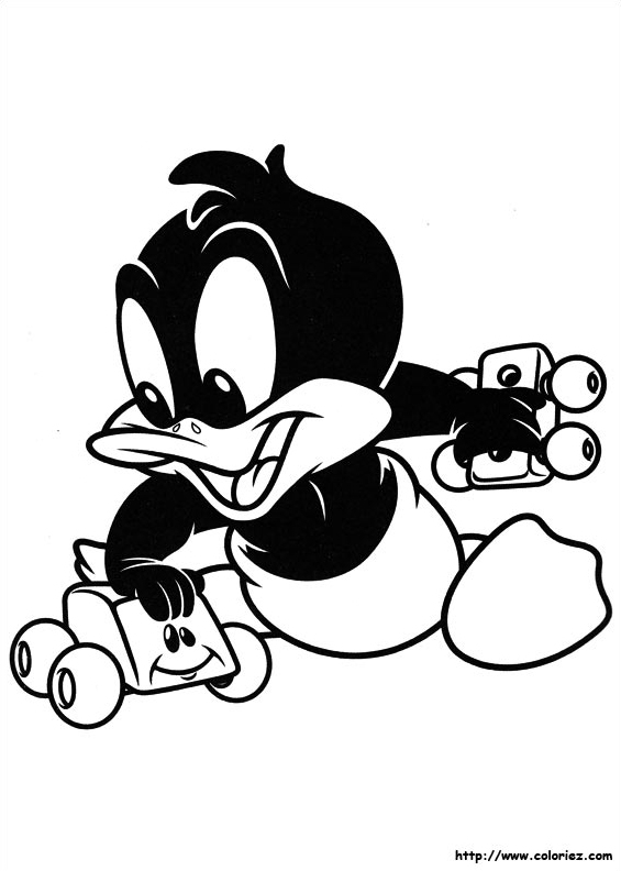 Coloriage de bébés personnages des Looney Tunes jouant ensemble