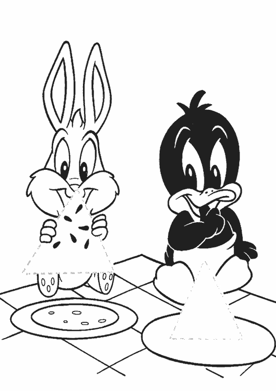 Coloriage de bébés Looney Tunes jouant ensemble