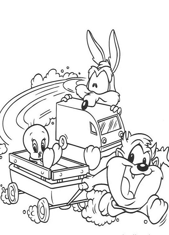 Coloriage de Bébé Looney Tunes jouant avec un jouet