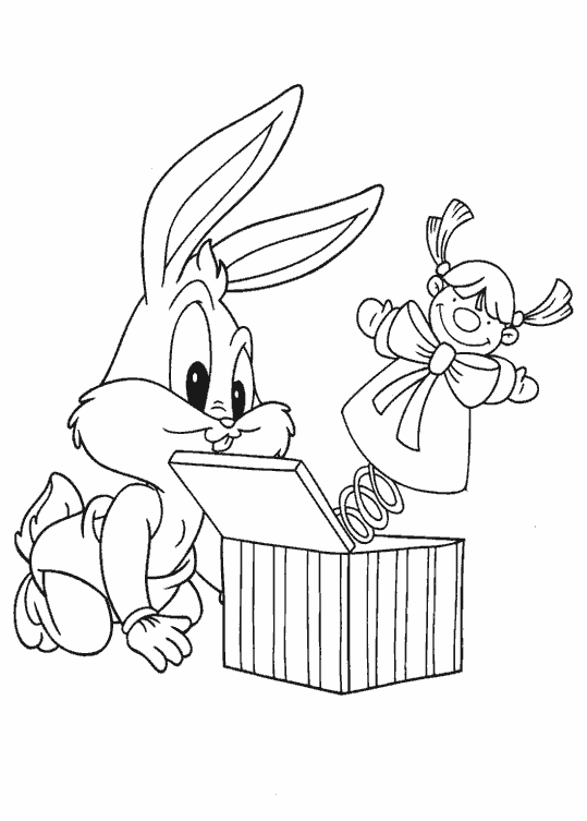 Coloriage des personnages de Baby Looney Tunes en pleine activité