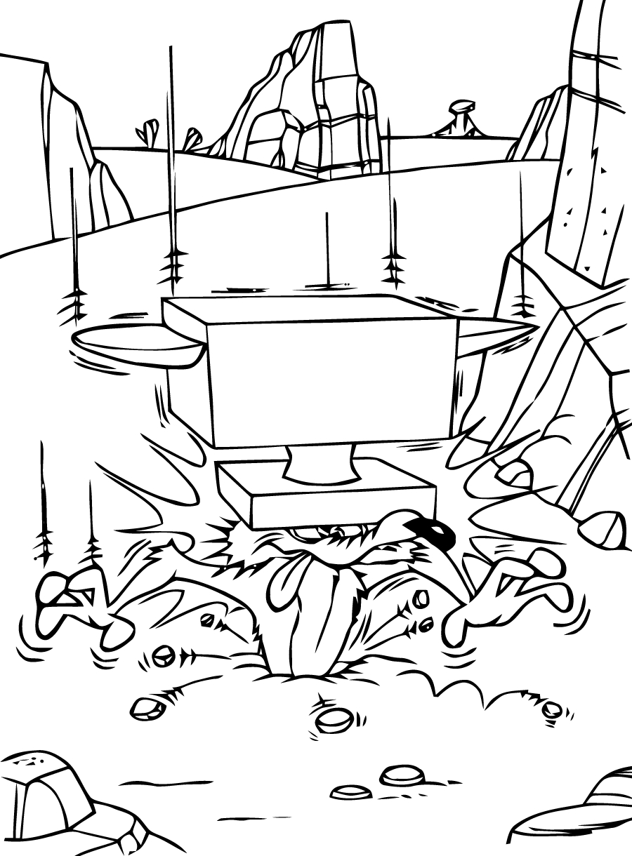 Coloriage de bébés personnages des Looney Tunes dans un décor joyeux