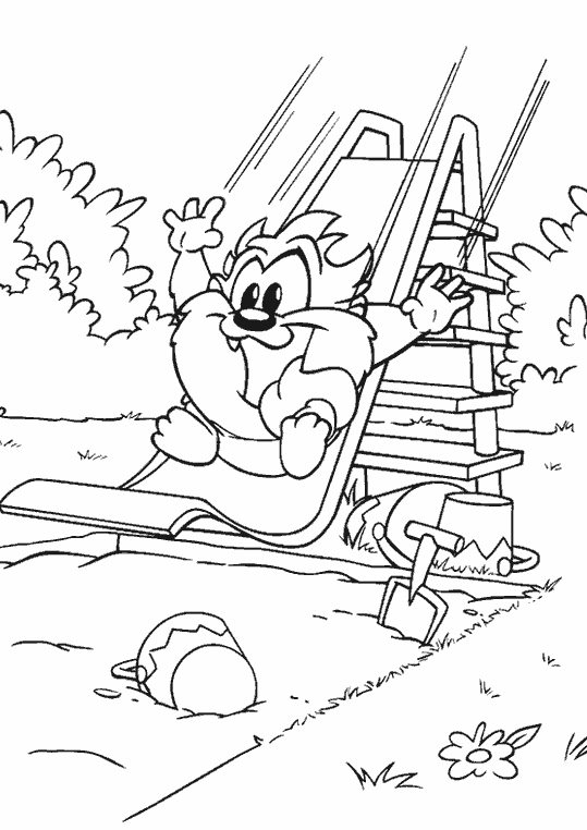 Baby Looney Tunes jouant dans un jardin ensoleillé