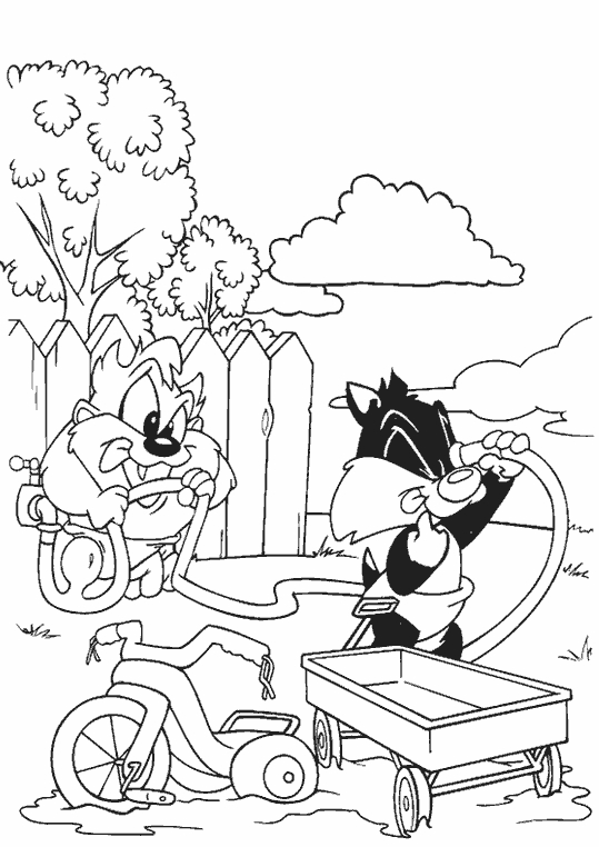 Les bébés Looney Tunes jouant dans un décor amusant