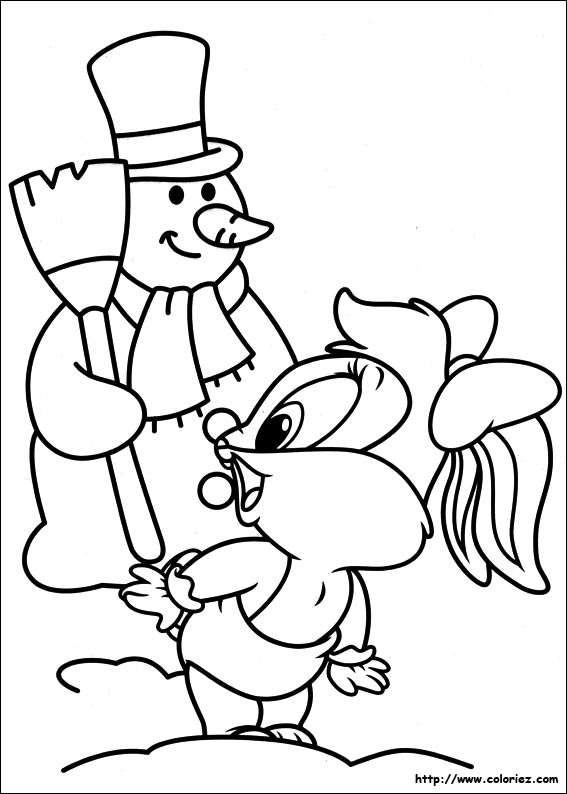 Coloriage des personnages de Baby Looney Tunes en pleine activité ludique