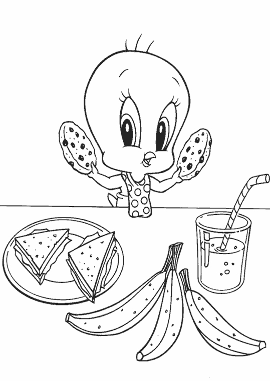 Coloriage des personnages de Baby Looney Tunes en pleine aventure