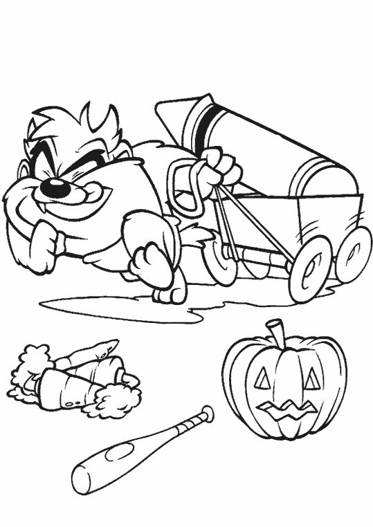 Coloriage des personnages de Baby Looney Tunes dans un décor ludique