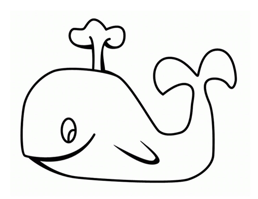 Coloriage d'une baleine nageant dans un océan stylisé