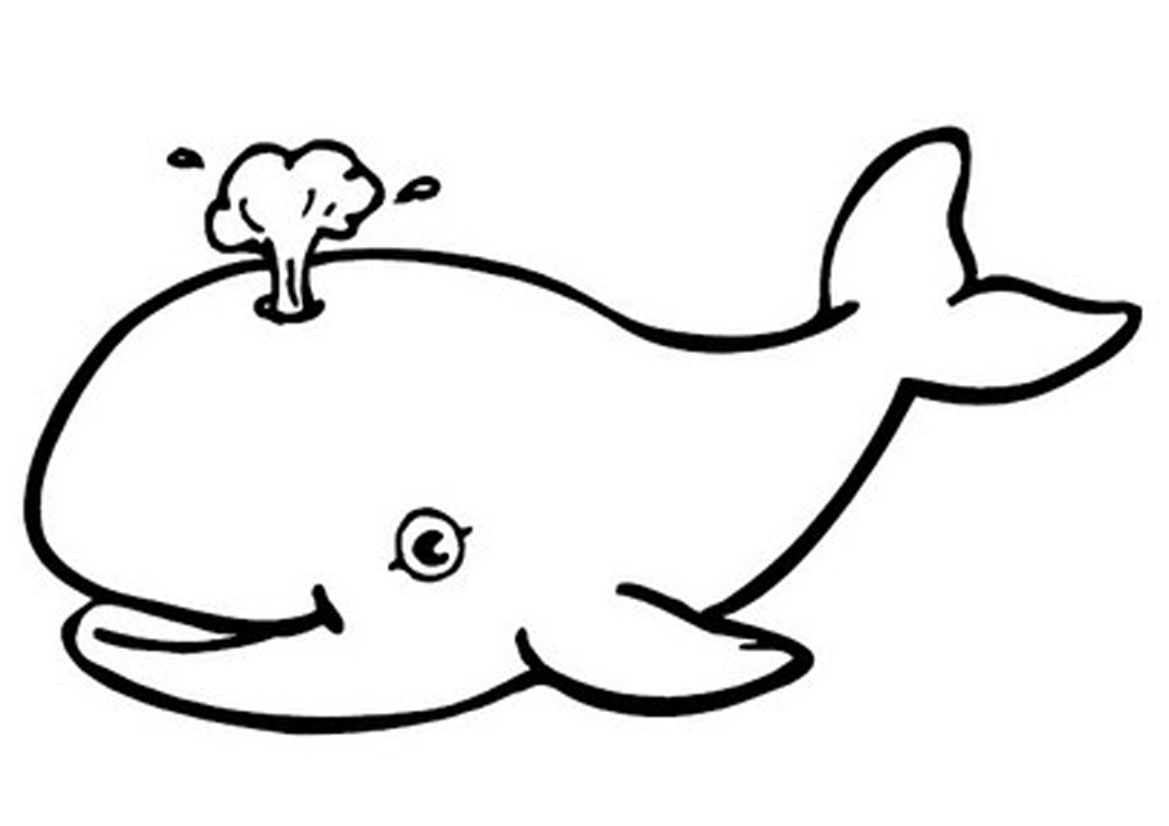 Coloriage d'une baleine dans l'océan