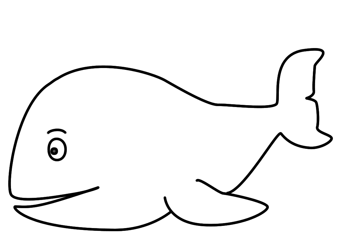 Coloriage d'une baleine nageant dans l'océan