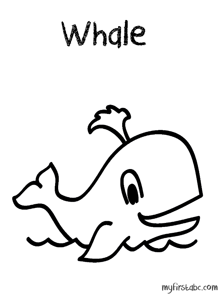 Coloriage d'une baleine nageant paisiblement dans l'océan