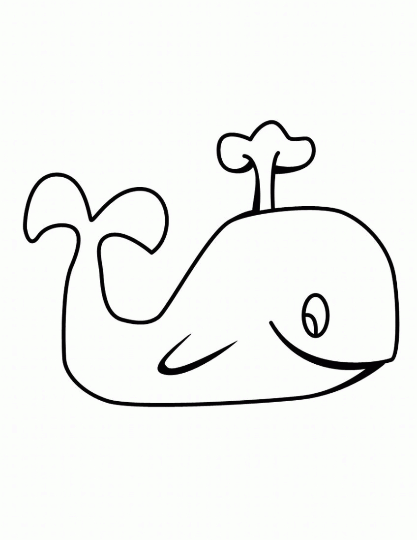 Coloriage d'une baleine nageant paisiblement dans l'océan