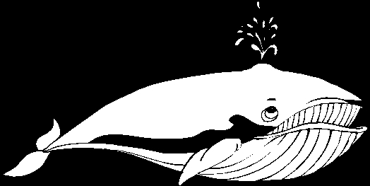 Coloriage d'une baleine nageant paisiblement dans l'océan