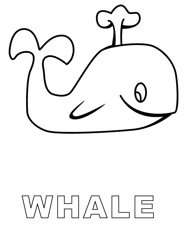 Coloriage d'une baleine nageant dans l'océan