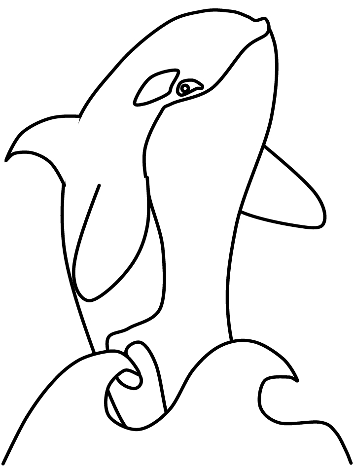 Coloriage d'une baleine nageant dans l'océan