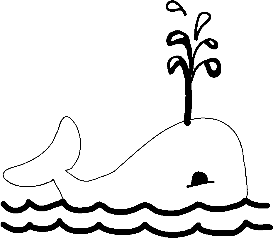 Coloriage d'une baleine nageant dans l'océan