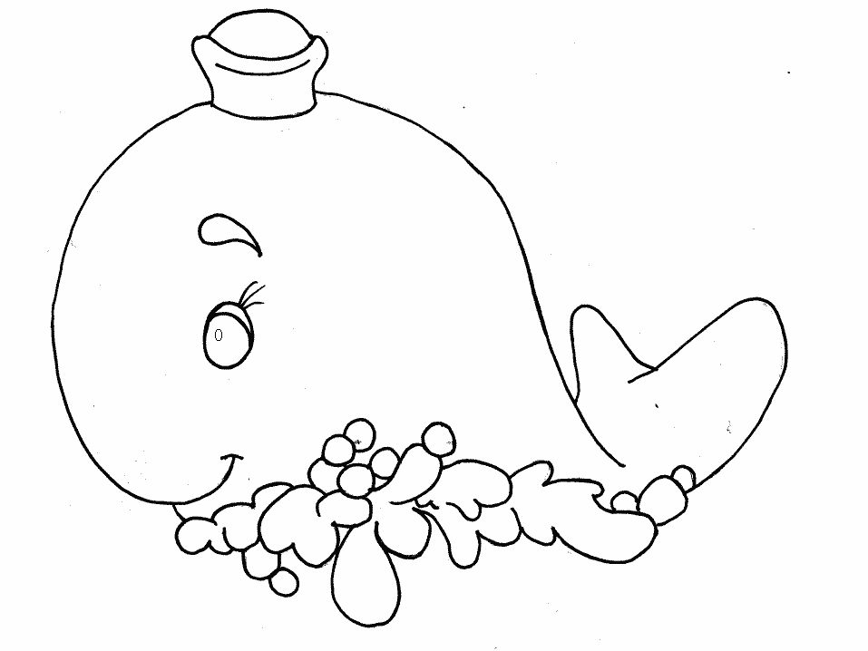 Coloriage d'une baleine nageant paisiblement dans l'océan