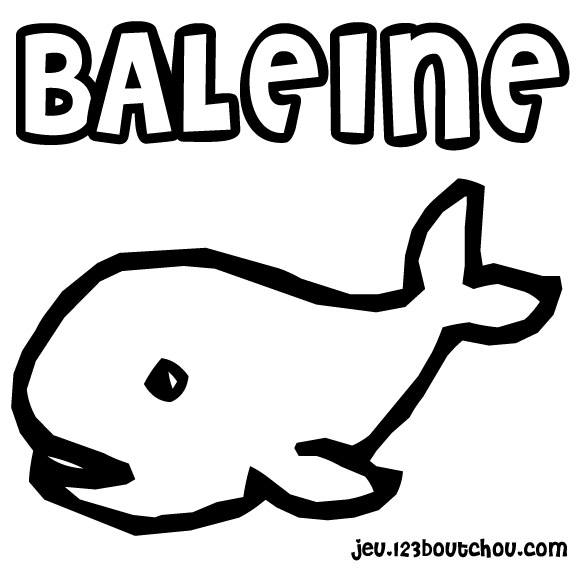 Coloriage d'une baleine nageant dans l'océan