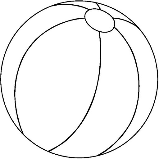 Coloriage d'un ballon de plage sur le sable avec des vagues en arrière-plan