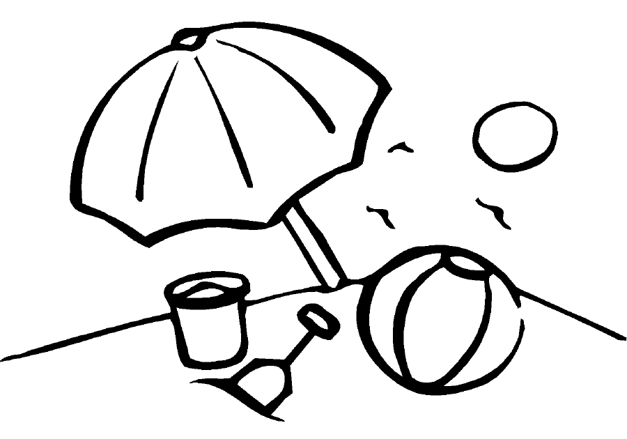 Coloriage d'un ballon de plage sur un fond simple