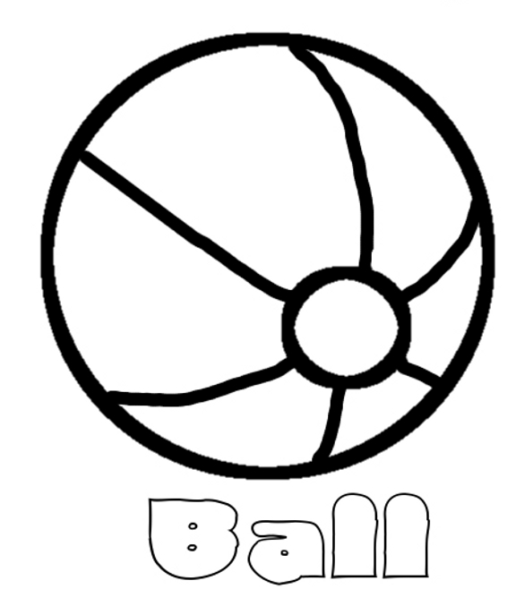 Coloriage d'un ballon de plage sur une surface plane