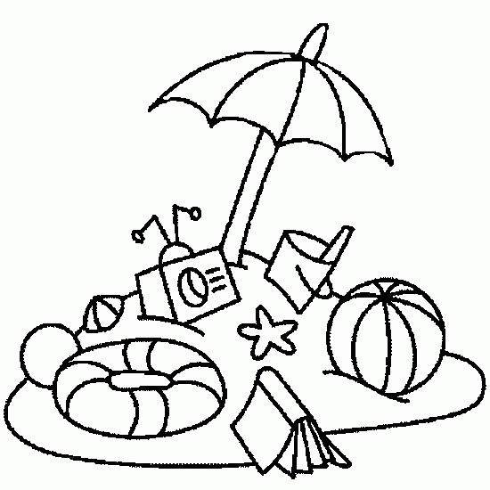 Coloriage d'un ballon de plage sur fond simple
