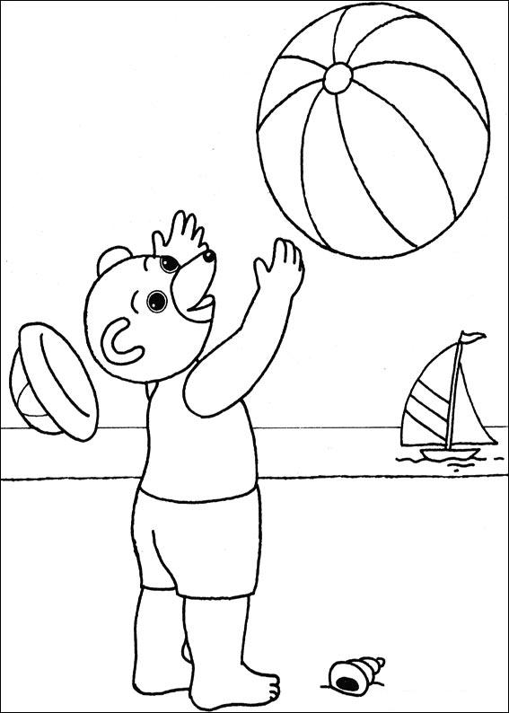 Coloriage d'un ballon de plage sur fond simple