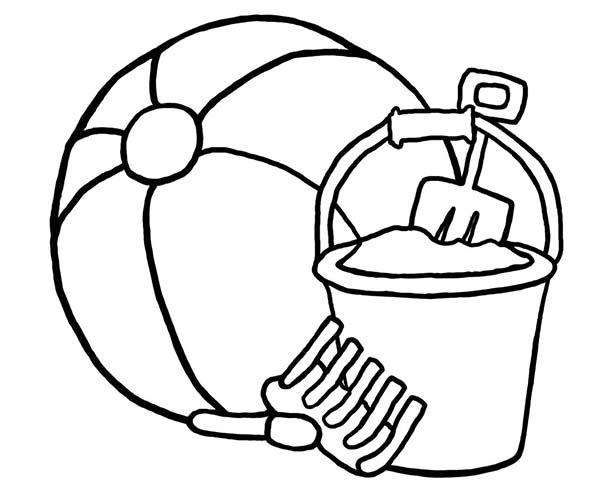 Coloriage d'un ballon de plage coloré sur fond simple