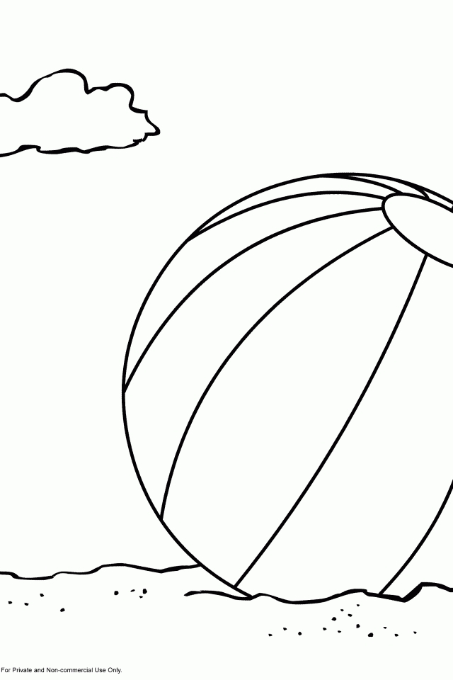Coloriage d'un ballon de plage sur un fond simple