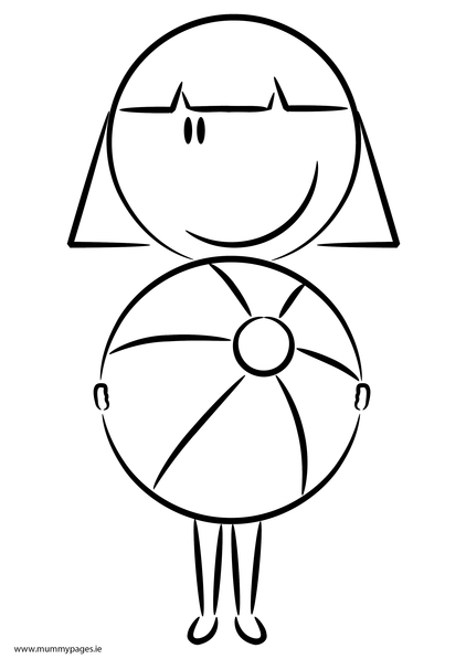 Coloriage de ballon de plage sur fond simple