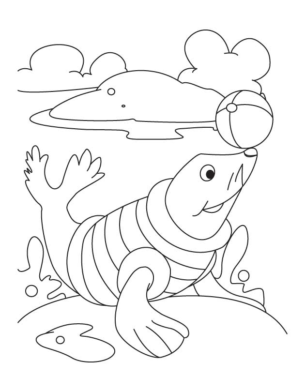 Coloriage d'un ballon de plage sur fond simple