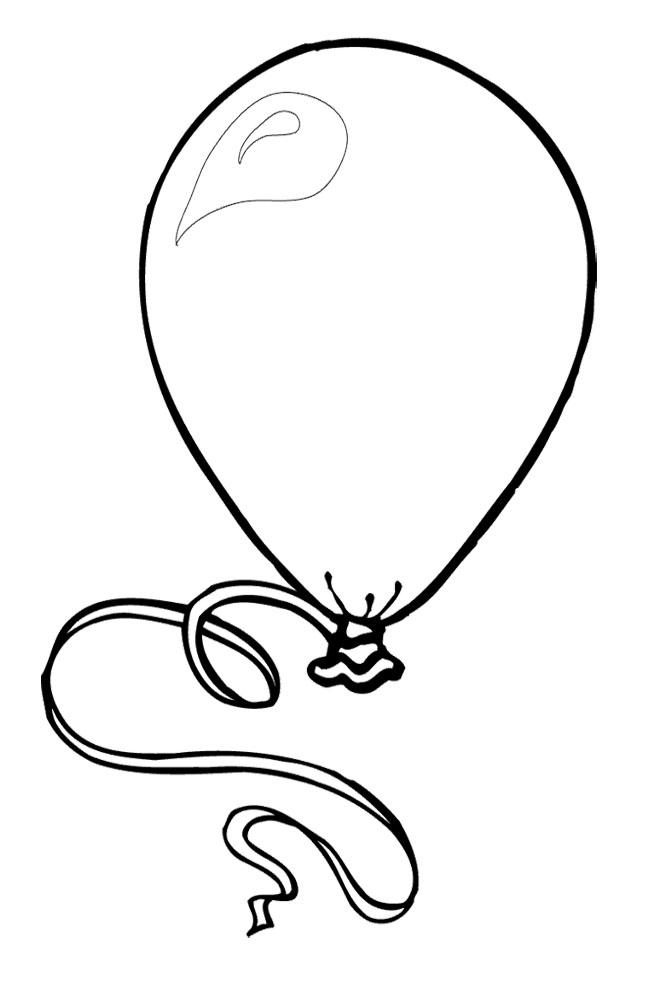 Coloriage d'un ballon flottant dans un ciel nuageux