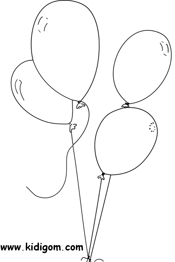 Coloriage d'un ballon coloré flottant dans le ciel