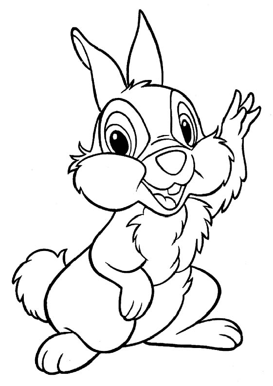 Coloriage de Bambi explorant la forêt avec ses amis